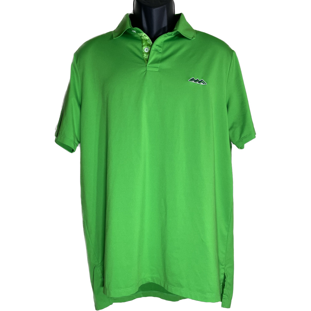 RLX Polo Shirt Mens Size Large‎ Performance Fit Polo Shirt Green Embroidery EUC